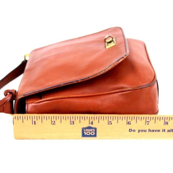 FOSSIL BROWN GENUINE LEATHER FLAP X-BODY MESSENGER SHOULDER BAG HANDBAG PURSE - Picture 13 of 14